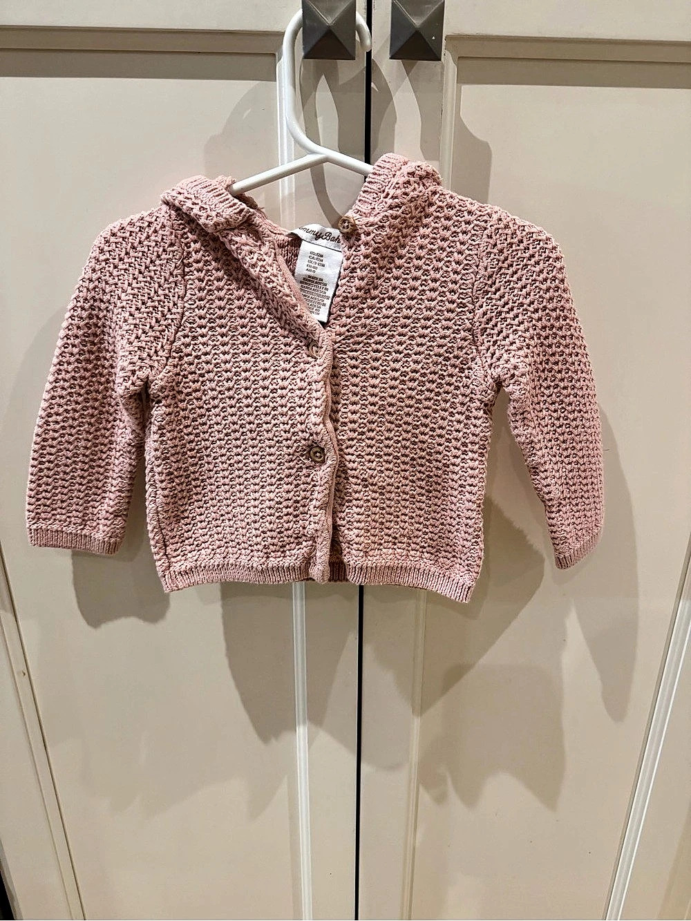 Tommy Bahama 12m Hooded Knit Cardigan with Bear Ears Pink